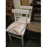 PAIR OF RETRO WHITE PAINTED KITCHEN CHAIRS