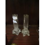 TWO GLASS SPILL VASES