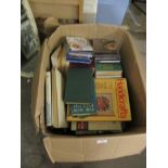 LARGE BOX OF VARIOUS TRAVEL AND HANDICRAFT BOOKS, CDS ETC