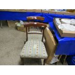 PAIR OF REGENCY BAR BACK DINING CHAIRS