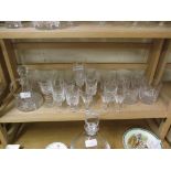 GLASS DECANTER AND OTHER DRINKING GLASSES
