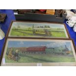 TWO TRAVEL IN 1880 PRINTS, ONE OF THE MIDLAND RAILWAY EXPRESS, THE OTHER THE ELECTRIC TRAM ON THE