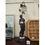 SPELTER TABLE LAMP, 66CM HIGH