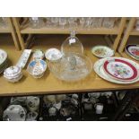 GLASS WARE INCLUDING DECANTER, VARIOUS OTHER DECORATIVE WARES ETC
