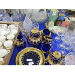 QUANTITY OF CERAMIC ITEMS OR GLASS ITEMS WITH GILT AND FLORAL DESIGN