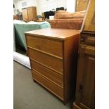 TEAK FOUR-DRAWER CHEST, 61CM WIDE