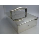 Double lidded silver cigarette/cigar box, Dawson Ltd London 1910, 38 ozt gross weight