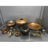 Qty of brass & copper items