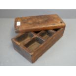 Small Indian wood box with compartments 26 x 13 x 10h cm
