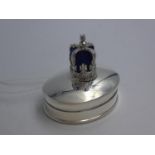 Silver pill box & pin cushion in the form of a crown