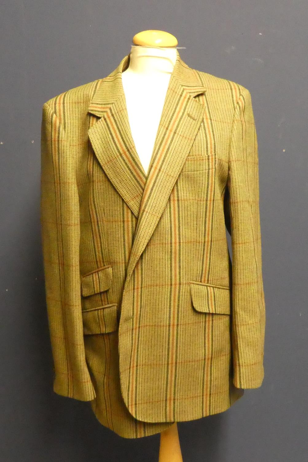 Veste Vintage John G Hardy Of London - 44R - Laine Rayée Violet/kaki - Années 80