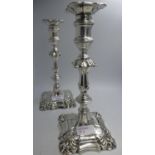 Pair of late Victorian silver candlesticks by Thomas Bradbury 1901 loaded