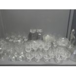 Qty of glassware including everyday kitchen glasses, plastic picnic glasses, vases, jugs,