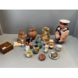 Collection of Japanese items to include Meiji, Taisho, terracotta figures, jade thumb/archers