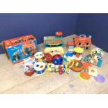 Selection of Fisher Price toys including Western town boxed, dolls house & airport