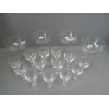 Qty of glasses to include 4 burgundy, 6 Brierley & 7 smaller port/sherry glasses