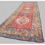 C19th Heriz runner Persia circa 1880s 3.20 X 0.97 m