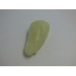 Oriental jade carving in the form of a seed pod 8cm