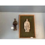 2 Polychrome figures C17/18th 1 a bishop, 1 saint