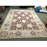 Finely hand woven contemporary Agra carpet 3.66 X 2.74 m