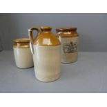 3 Stoneware jars