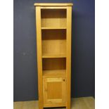 Modern cabinet with 3 adjustable shelves over a cupboard 190.5H x 63W x 41D cm