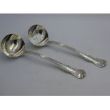 Pair of William IV crested silver sauce ladles by Mary Chawner London 1836 6ozt