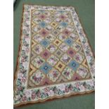 Finely hand woven needlepoint rug 2.84 X 1.84 m