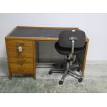 Desk with 5 drawers & modern chair on castors 75H x 121W x 60D cm