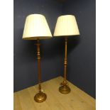 2 Large floor lamps with gold & gilt style stands 108H cm