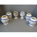 Spode & Copeland jars, with black italics (see photos for labels) with interesting provenance;