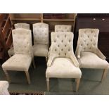 6 Cream button back chairs