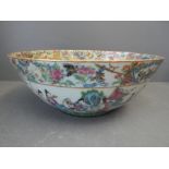 Canton bowl extensively decorated with figures 13cmH x 33cm diameter