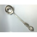 Early Victorian silver Albert pattern soup ladle, crested by William Eaton, London 1840, 10 ozt
