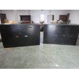 Two free standing and folding outdoor serving bars. 111cmH x 190cm W x 65cm D
