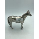 Cast silver model of a horse, by A.E. Jones Birmingham 1973 12.5ozt 12H cm