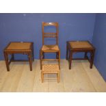 Qty of furniture to include 2 side tables, chair & footstool