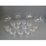 Qty of glasses to include 4 burgundy, 6 Brierley & 7 smaller port/sherry glasses