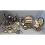 A quantity of silver, silver plated and white metal items