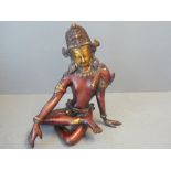 Bronze deity cross legged 24 H x 21W cm