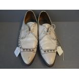 Pair of Vintage white leather mens shoes 'Selected Leather Uppers'