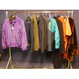 Qty of ladies & gentlemens clothing including skiing suit, 2 Columbia jackets, Aigle fleece,