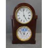 Mahogany cased clock DH above a calendar dial (key and one back cover missing) 25H x 15W x 7.5D cm