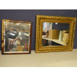 Two mirrors one gilt frame The other in need of restoration
