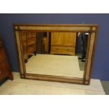 Rectangular wall mirror in the Moorish taste, the wooden frame pierced & decorated