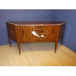 Art Deco sideboard with coramandel wood veneer, and decorative panel designs to front, 95H x 189W