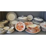 Qty of china to include 'Black Victoria' & 'Georgetown collection by Wedgewood', various plates,