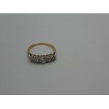 18ct Yellow gold 5 stone diamond ring of 1.1cts approx