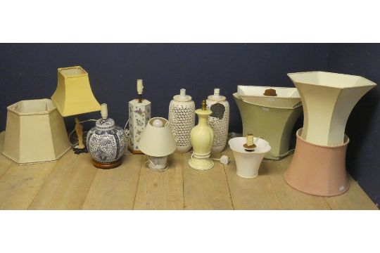 Qty of lamps and lampshades - Image 1 of 3