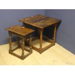 Pair of occasional tables, large 61H x 120W x 46D, small 51H x 46W x 29D cm